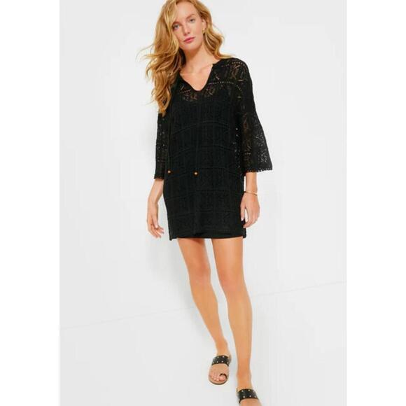 Tuckernuck Pomander Place Black Crochet Knit Kai Dress NWT Extra Large XL - Picture 1 of 8